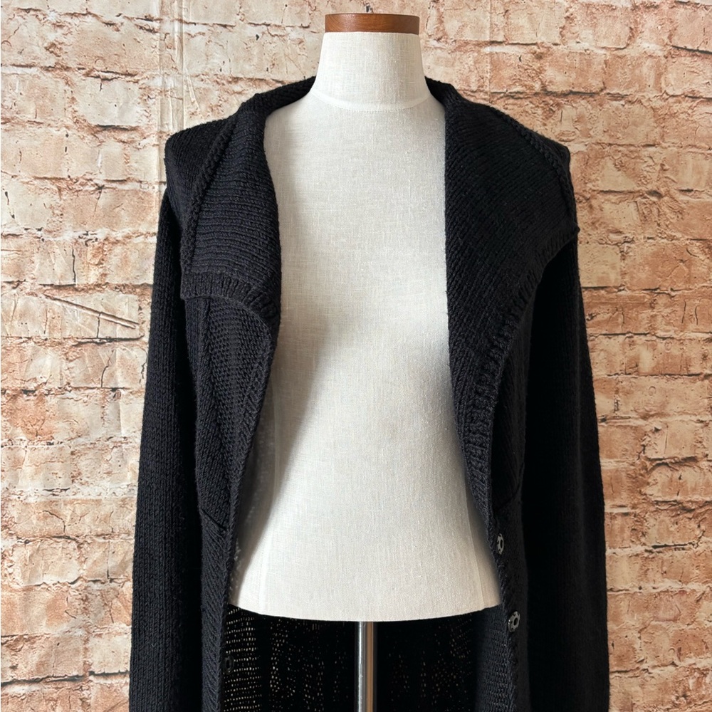 RARE Anthropologie Moth “Shooting Party” wool blend cable knit long cardigan - Picture 5 of 11